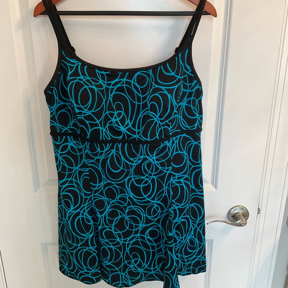 Stylish Black and Blue Great Lengths swimsuit XL